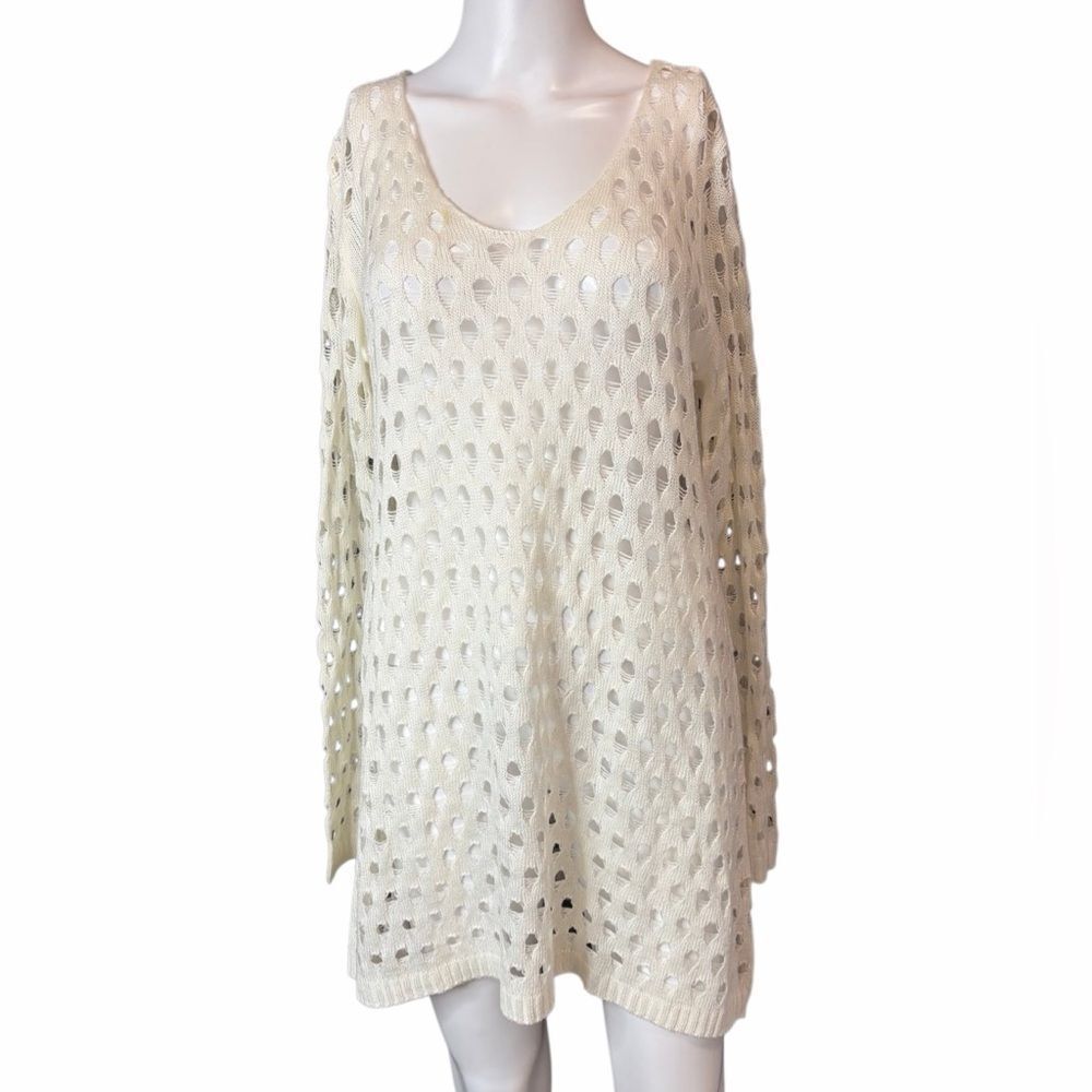 K. Jordan Cream Knit Long Sleeve Sweater Dress Size Medium